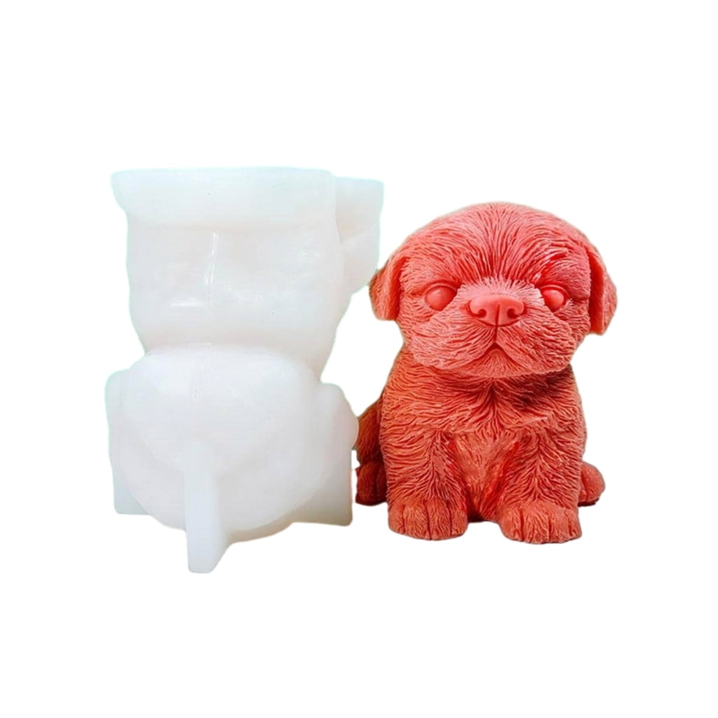 WINDLAND Dog Ornaments Dripping Glue Mold Diy Gypsum Ornaments Aromatherapy Candle Mold