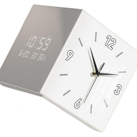 WINDLAND Double Sided Corner Wall Clock Easy To Read for Living Room or Office Decors