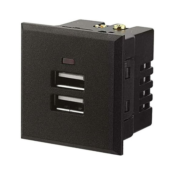 WINDLAND 5V 2.1A Double USB Power Socket Embedded Double USB Desktop Receptacle Charging Power Panel Module Outlet Replacement