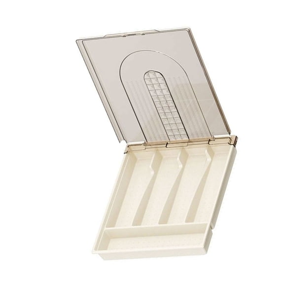 WINDLAND Dustproof Kitchen Cutlery Storage Box with Lid Convenient for Storage Carrying