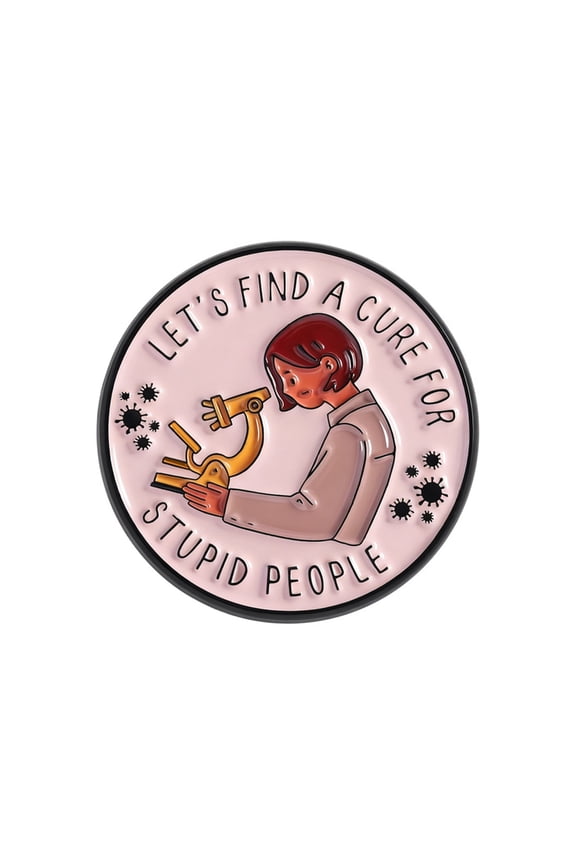 Easy to Wear Scientist Badge Pin Round Shape Funny Microscope Enamel Pin Corsage Brooch for Daily Accessory