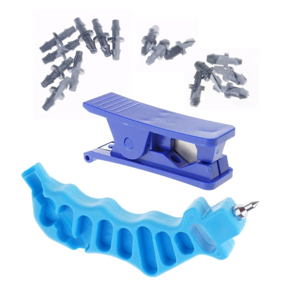 WINDLAND Efficient Drip Irrigation System Installer 2 In 1 Hole Puncher Fitting Insertion Tool for Hose or Tubing