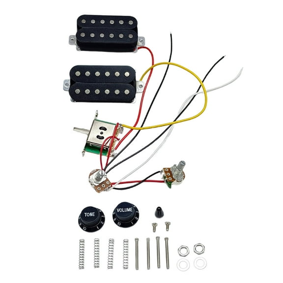 WINDLAND Electric Guitar Pickup Set HH Style Guitar Pickups Set with Prewired Harness and 250K Potentiometer for Multiple Tones