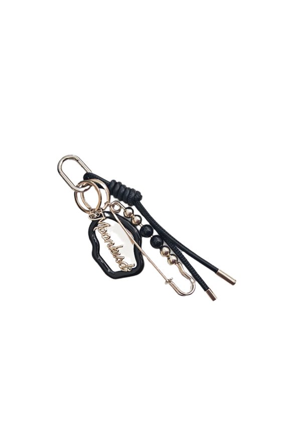 Elegant Braided Rope Key Holder with Mirror Pendant for Bags Trendy Keyring