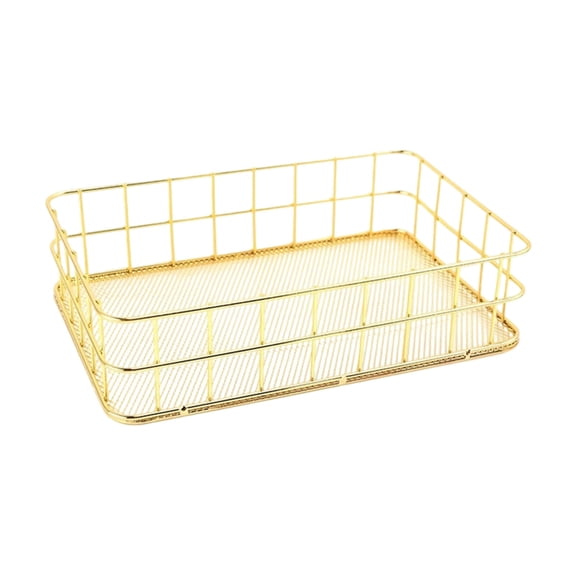 WINDLAND Elegant Gold Metal Mesh Container For Cosmetics Snacks Household Items Durable