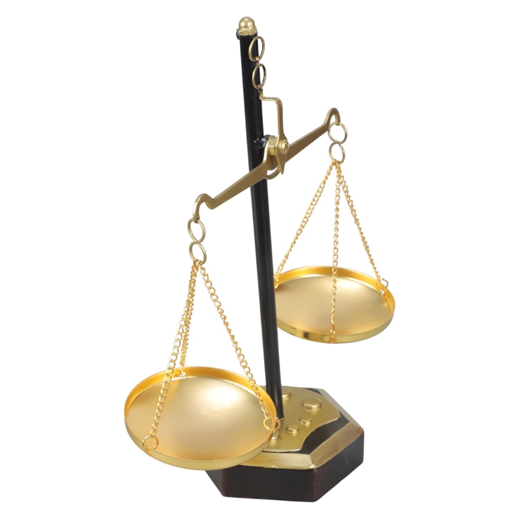 WINDLAND Elegant Metal Balance Scale Ornament for Desk or Living Room Decoration Gift