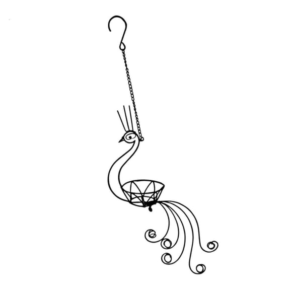 WINDLAND Elegant Peacocks Hanging Basket For Garden Porch Outdoor Balcony Decoration