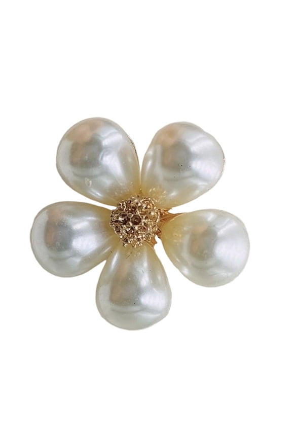Elegant Pearls Floral Brooch With Alloy Base And Sparkling Crystal Accents Butterfly Lapel Pin Charm For Women Gift