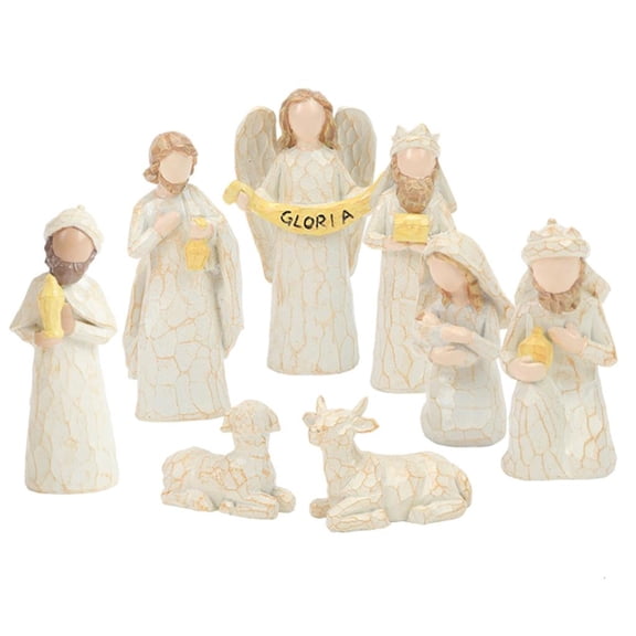 WINDLAND Elegant Resin Nativity Stable Set Symbolizing the Connection between Religion and Craftsmanship Perfect Christmas Gift