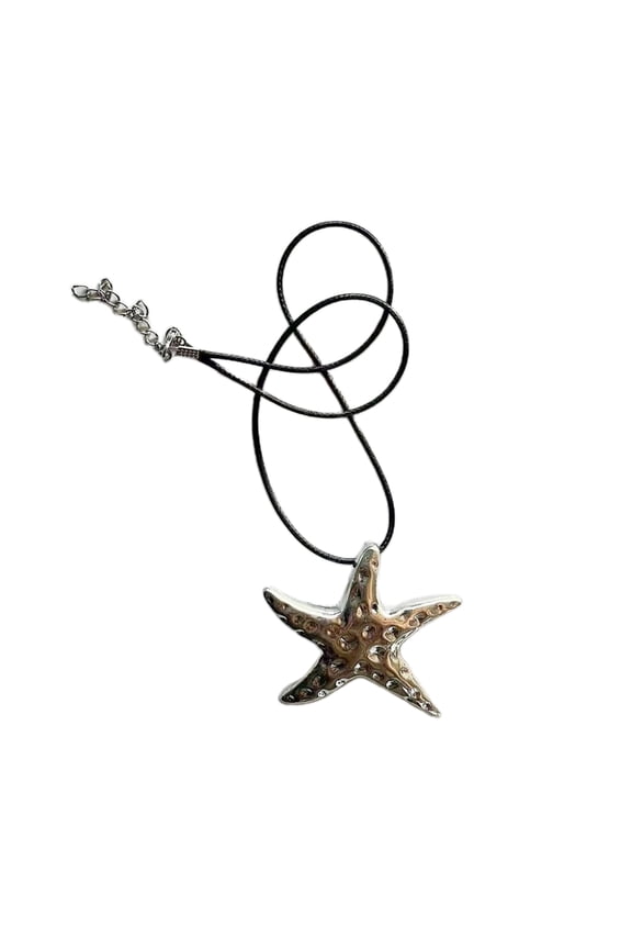Beach Vacation Exaggerated Starfish Necklace Metal Pendant Clavicle Chain Gift