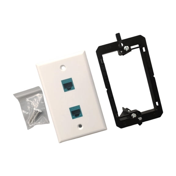 WINDLAND Ethernet Wall Plate Female Pass Through Outlet Panel for Networks Connectors Single/Double Port TV Cable Wall Plate
