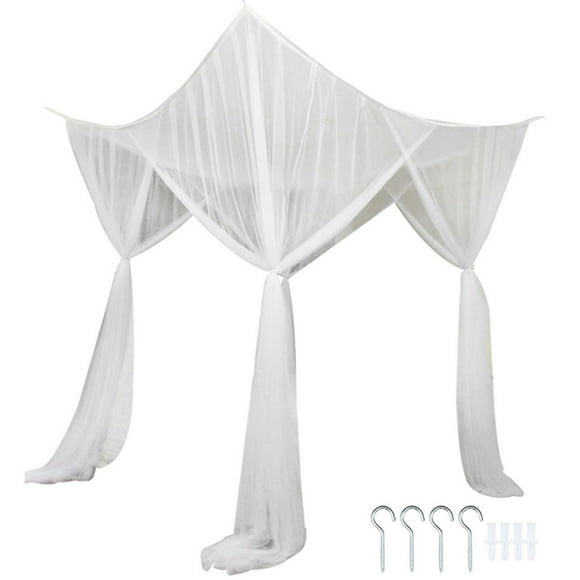WINDLAND European Style 4 Corner Romantic Princess Lace Canopy Mosquito Net No Frame for Twin Full Queen King Bed Netting Bedding