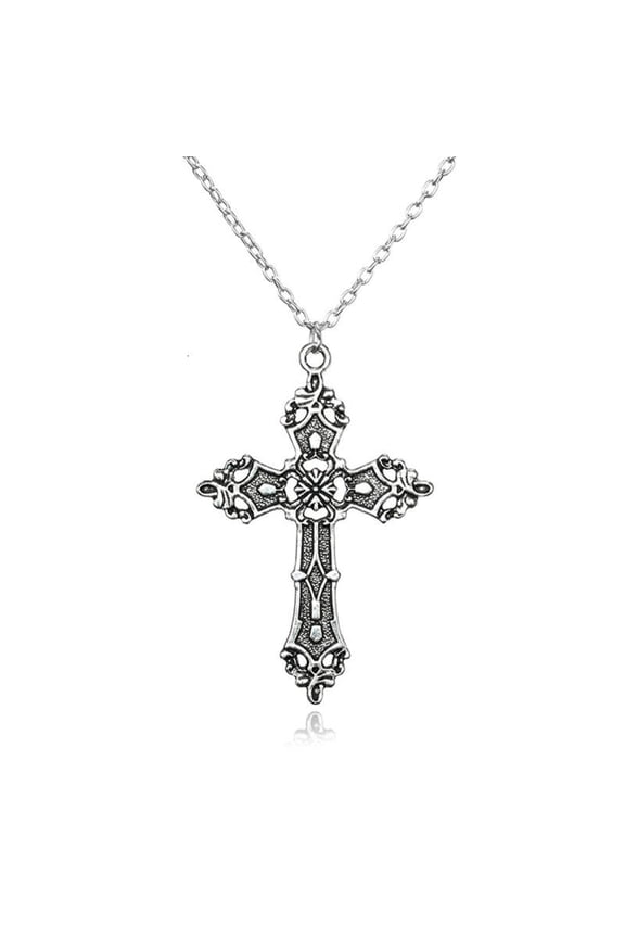 European and American Baroque for Cross Christ Vintage Bohemian Pendant Gothic Necklace Women Men Long Chain Jewelry
