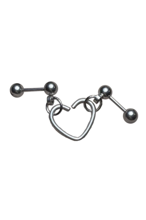 Love Ear Bone Studs Earrings Ear Stud Screw Twist Heart Ear Nails Trendy Jewelry