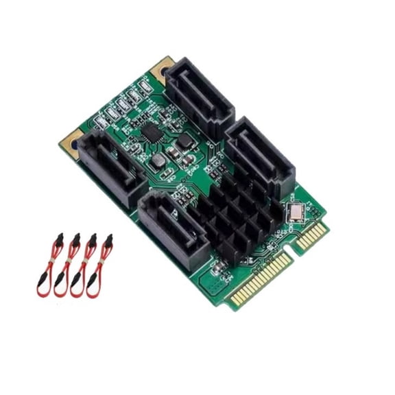 WINDLAND Expand Storage Mini PCIe To Four SATA3.0 Port Adapter Converter Card for SSDs