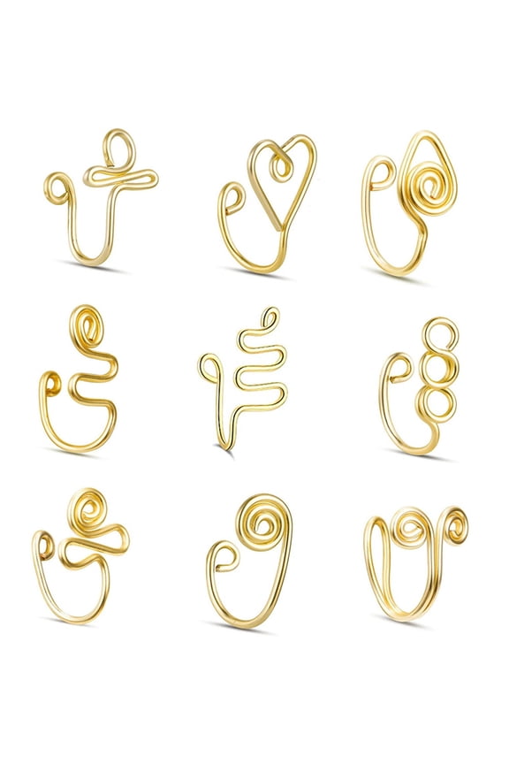 Nose Cuff No Piercing Clip on Nose Ring for Women Adjustable Nose Sleeve Alloy