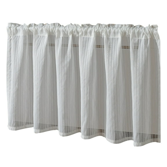 WINDLAND Farmhouses Style Small Window Curtains Linens Blend Fabric Drop Rod Pocket