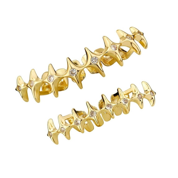 WINDLAND Fashionable Color Star Grills Star Patterning Tooth Grills for a Unique Look