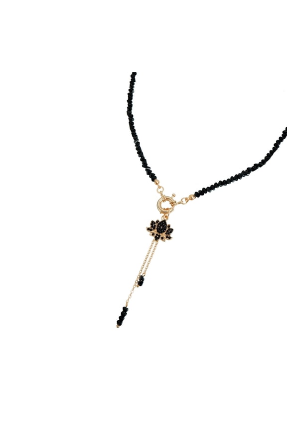 Fashionable Dark Gothic Flower Necklace With Crystal And Stone Embellishments