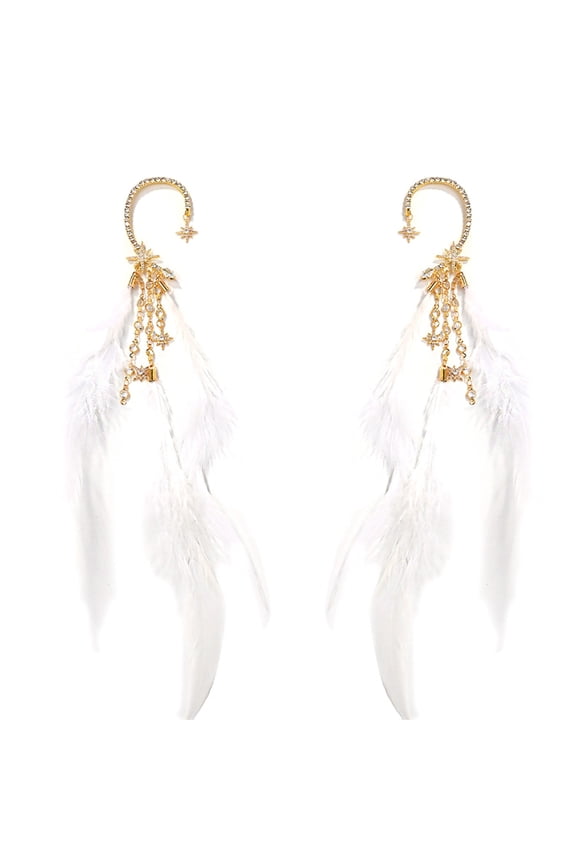 Fashionable Tassels Ear Cuff Earrings Waterproof Evening Party Jewelry
