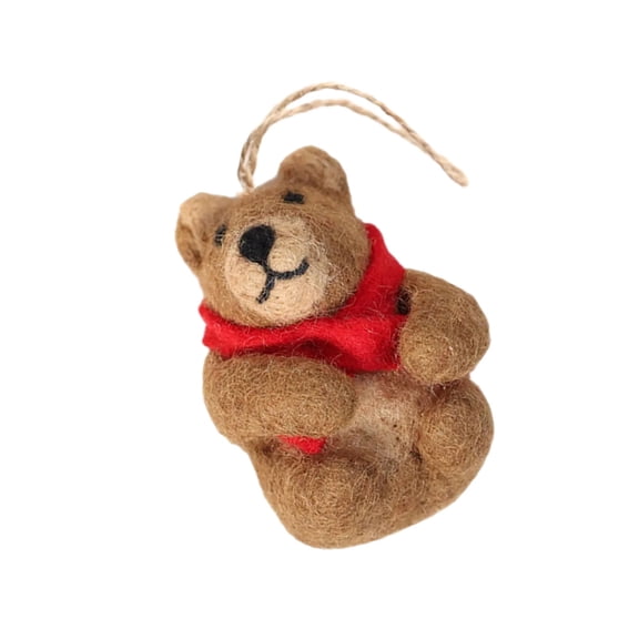 WINDLAND Fashionable Brown Bear Keyring Ornament Felt Keychain Backpack Accessory