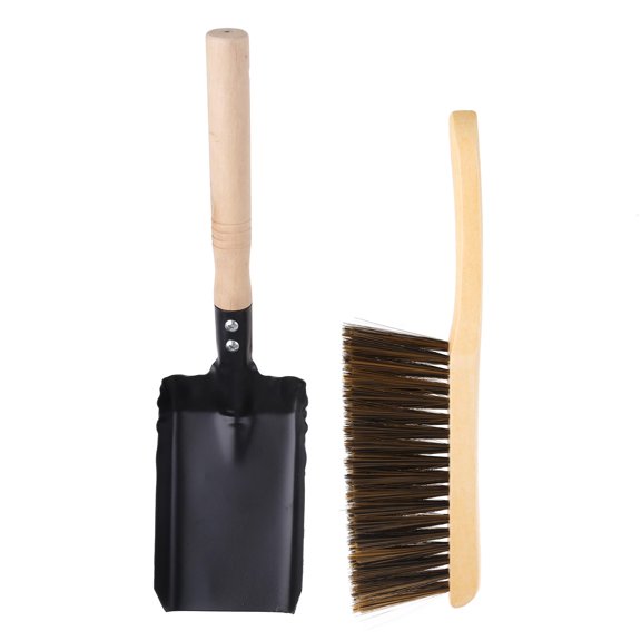 WINDLAND Fireplace Cleaning Set Include Coal Shovel and Hearth Brush Cleaner Kit for Home Fireplaces Firepit Tool Clean Tools Supplies Accessory