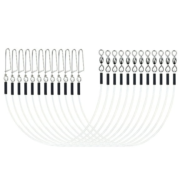 WINDLAND Fishing Wire Leaders Antibite Leaders Fishing Tackle Fish Hook Antibite Wire Line Leader with Rolling Swivels and Snap