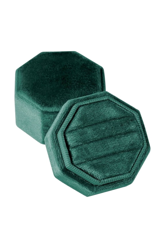 Triple Rings Presentation Box in Plush Octagonal Flannel Velvets Rings Box Proposal Box Suitable for Various Occasion