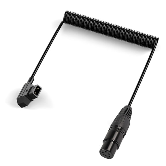 WINDLAND Professional D Tap toXLR Power Cable Coiled D Tap toXLR Power Cord for Camera Monitoring Power Supply Cord