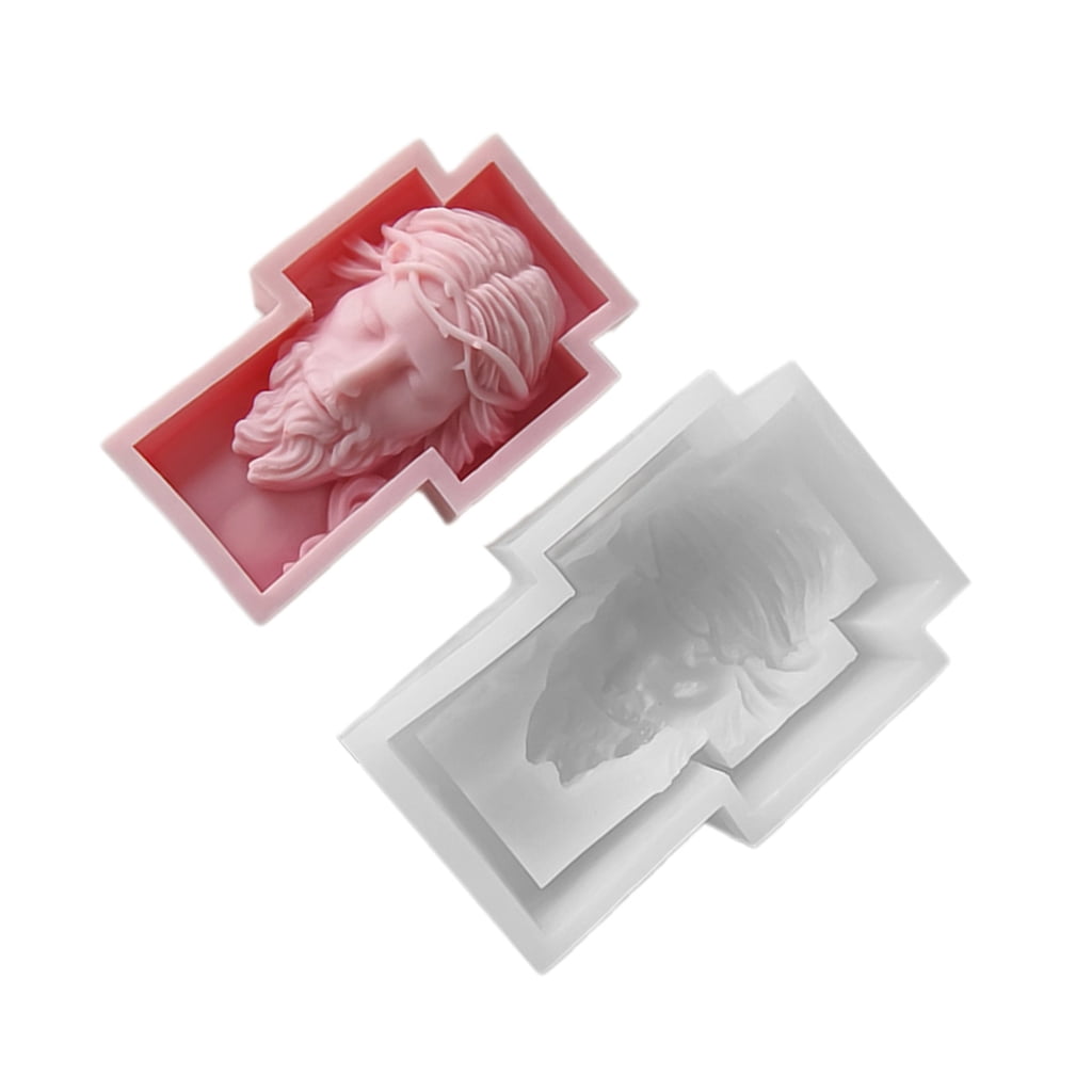 WINDLAND Flexible Silicone Mold Handmade Candle Mould Epoxy Resin Moulds Church Prayer Crosses Sculpture Shaped Candle Molds Decors