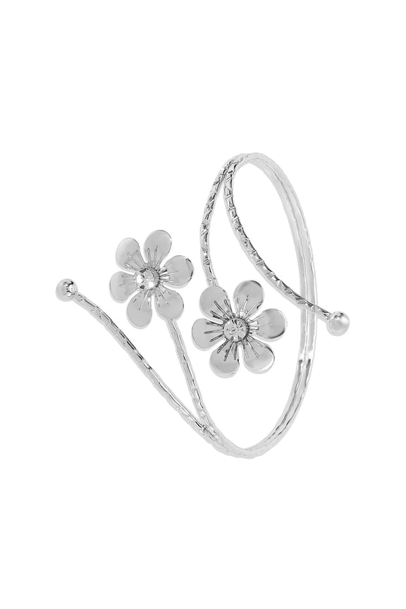 Flower/Leaf Arm Cuff Bracelet Fashion Metal Arm Bands Open Arm Bracelet Ornament