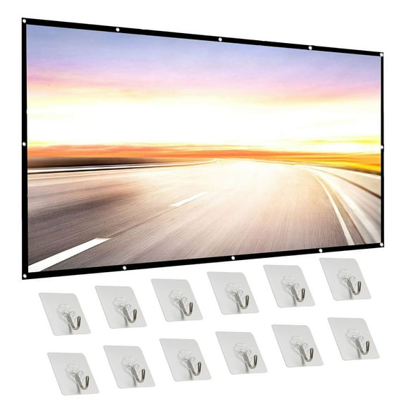 WINDLAND Portable Projector Screen 150 inch 16:9 for Home Theater with Hooks Projection Movies Screen Double Sided Projection