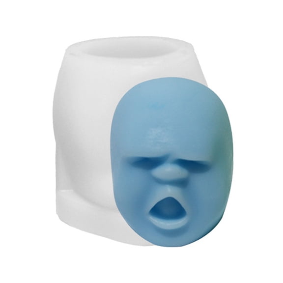 WINDLAND Four Human for Head Expression Candle Silicone Mold Diy Aromatherapy Gypsum Ornament Candle Making Resin Mold for Decora