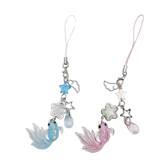 WINDLAND Creative Winged Bag Pendant Mobile Accessory Fashionable Beaded Lanyard Phone Charm Keychain Keyring for Women Girls
