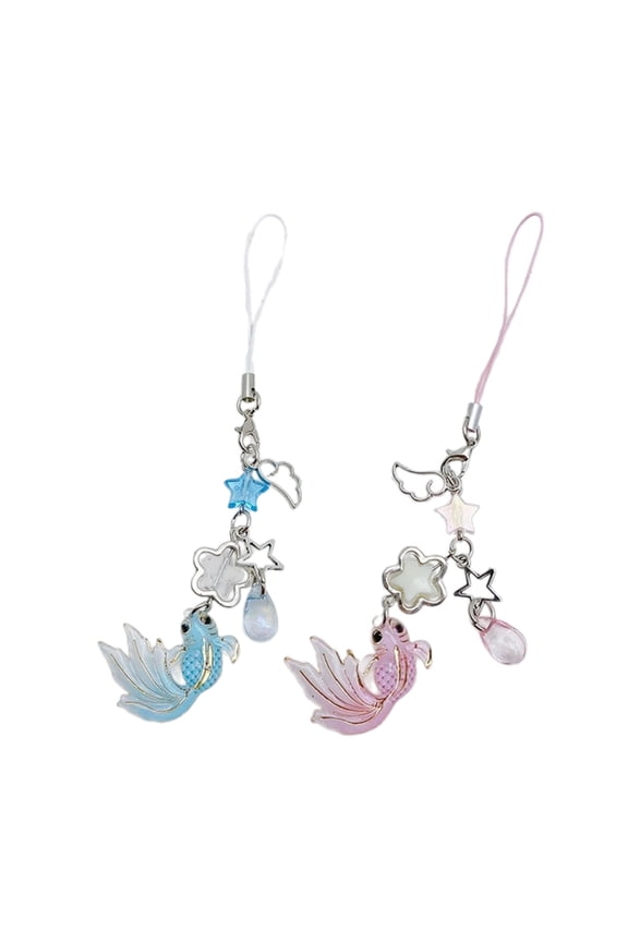Creative Winged Bag Pendant Mobile Accessory Fashionable Beaded Lanyard Phone Charm Keychain Keyring for Women Girls