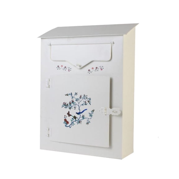 WINDLAND Gardening Artistic Bird Engraved Metal Mailbox Spacious Interior Proof