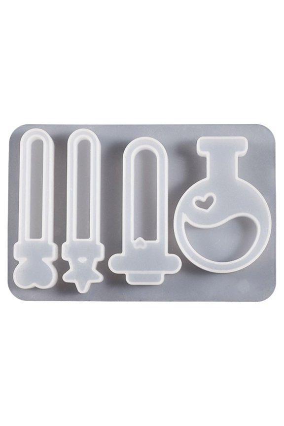 Glossy Geometry Test Tube Bottle Ornament Silicone Epoxy Mold DIY Keychain Pendant Jewelry for Bag Decorations Craft