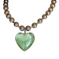 thumbnail image 1 of WINDLAND Glass Love Heart Pendant Necklace Punk Rock Chunky Beads Chains Necklaces for Women Fashion Hip Hop Dancing Jewelry, 1 of 12