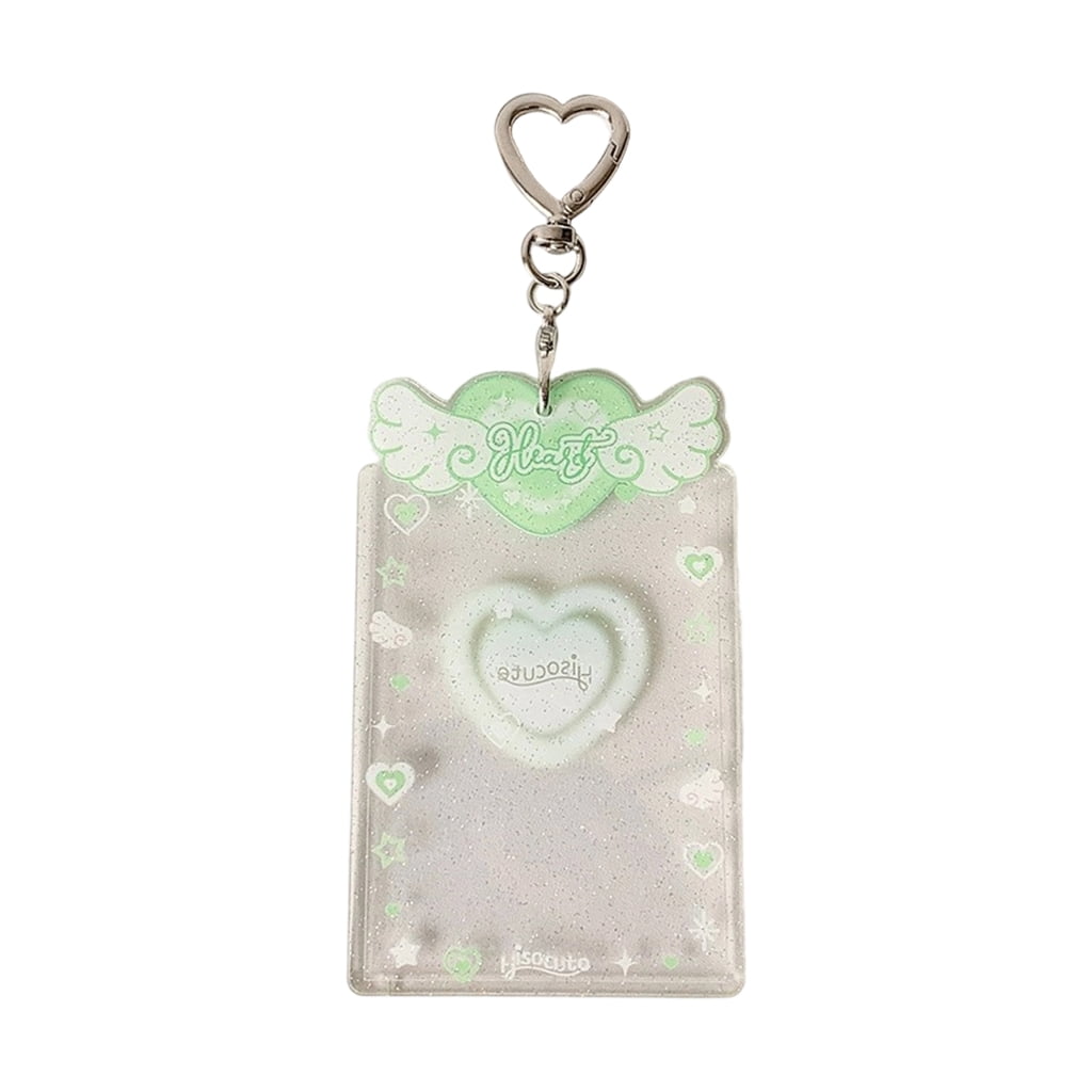 WINDLAND Glitter Angel Wing Photocard Holder Keychain Acrylic Card ...