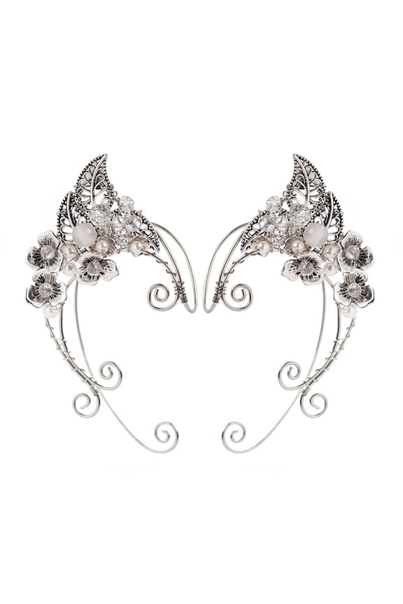 Gothic Personality Elves Ear-hook Ancient Silver Symmetrical Punk Ear Clip Women Hip-hop Jewelry Gift