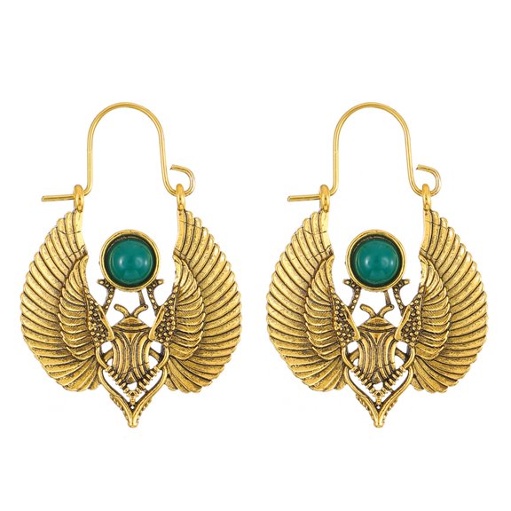 WINDLAND Gypsy Tribal Style Large Scarab Earrings Adsornment Stylish Moth Shape Ear Rings