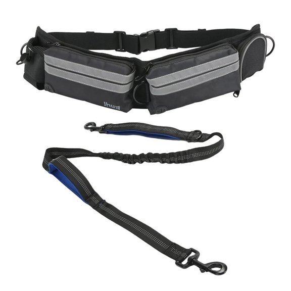 WINDLAND Hand Release Dog Leads with Comfortable Waist Straps Adjustable Pet Jogging Lead