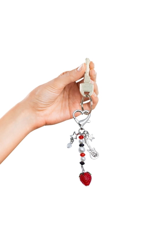 Y2k Style Strawberry Pendant Phone Chains Candy Colors Keychain Detachable Phone Lanyard Strap Decorations Bag Pendants