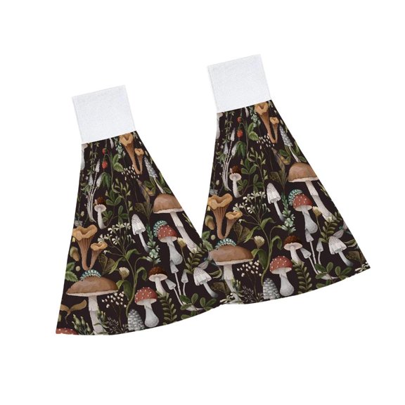 WINDLAND Hanging Hand Towel Set, 2 Piece Moon Mushroom Kitchen Sink Towels