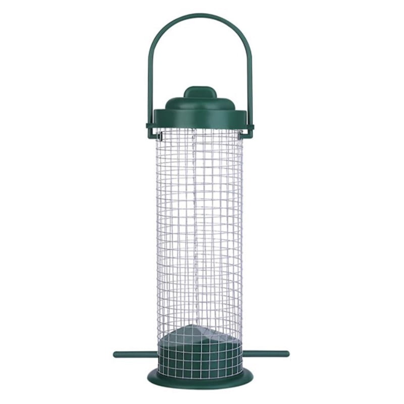 WINDLAND Hanging Wild Bird Feeder with Perch Clear Plastic Tube Mesh