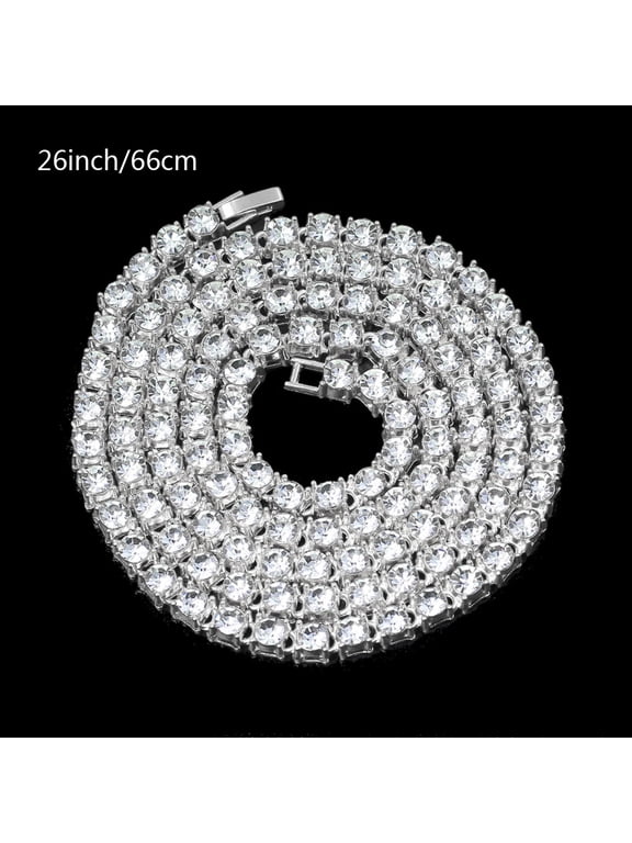 Hip Hop Crystal Necklace Resistant & Durable Tennis Chain Jewelry for Men Women