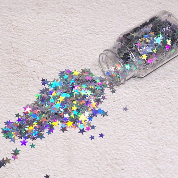 WINDLAND Colorful Flakes Glitter Lasers Decals Xmas Nail Glitter Five-Pointed Star Sequins for DIY Resin Crafting