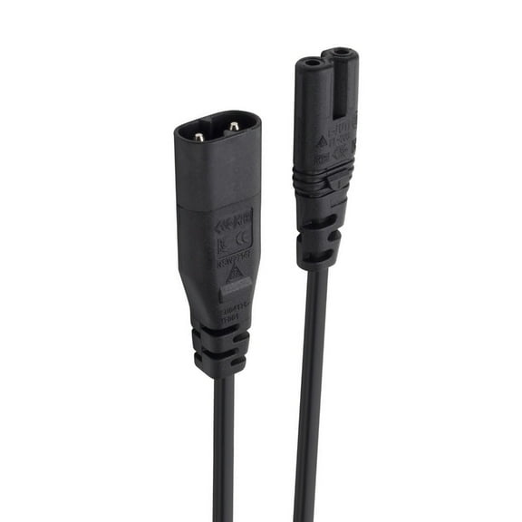 WINDLAND 33cm/33cm IEC320 C7 to Figure 8 C8 Power Cord Male to Female Connector Line
