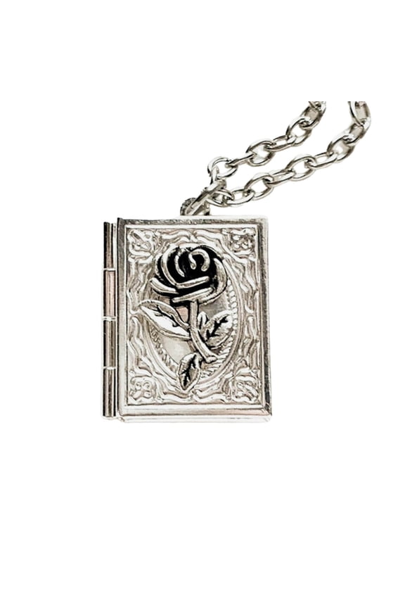 Individualized Book Locket Pendant Necklace Jewelry for Daily Wear Dates Parties
