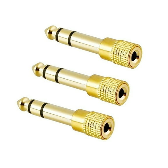 WINDLAND Gold-Plated 6.5 Male To 3.5 Female Audio- Adapter Headphone Mic Jack 3pcs